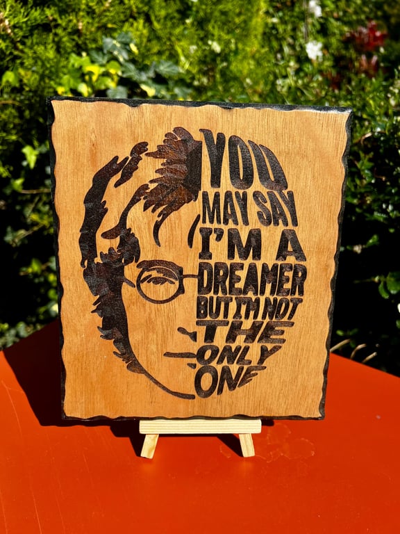  John Lennon Wooden Wall Plaque – Bespoke Handmade Music Art – Iconic Beatles Gi