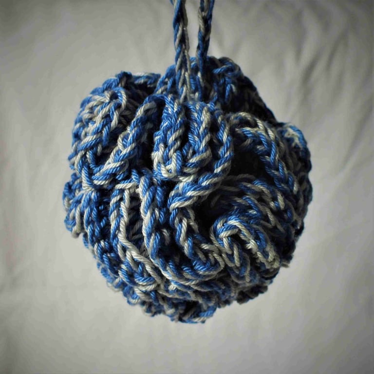 Crocheted shower scrunchie - blue or coral available