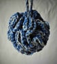 Crocheted shower scrunchie - blue or coral available