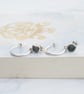 Raw sapphire gemstone earrings, silver hoop earrings - Image 6
