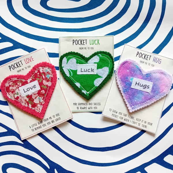 POCKET WISHES Pocket Hug, Pocket Love, Pocket L... - Folksy