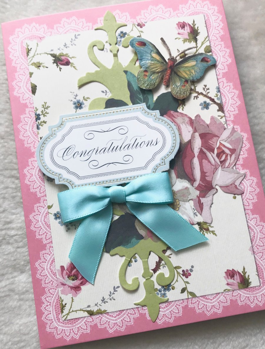 Luxury Handmade 3D Congratulations Card