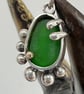Sea Glass Splash - green sea glass set in sterling silver with a touch of gold - Image 4