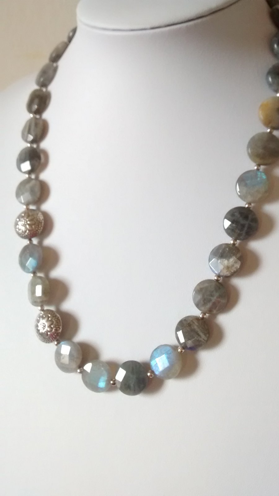 Labradorite and Silver Necklace - - Free Shipping Worldwide