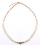 Handmade Minimalist Shell, Hematite & African Turquoise Beaded Necklace
