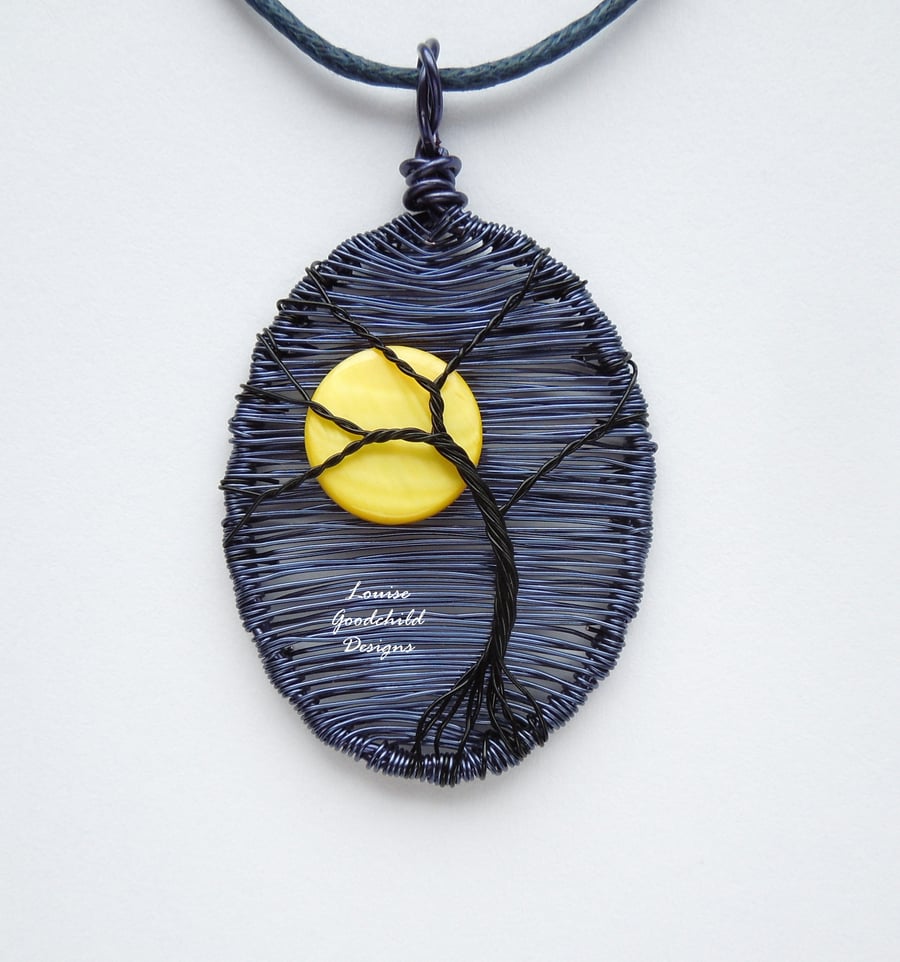 Midnight pendant, harvest moon, full moon necklace, moon pendant, MADE TO ORDER
