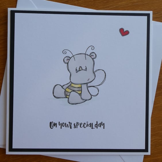 Rhino Dressed as a Bee Card - On Your Special Day