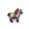Quirky Whimsical Zebra & Parrot Brooch by EllyMental
