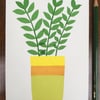 Zanzibar Gem Pot Plant - Handmade Silkscreen Print 5 x 7" (13 x 18cm)