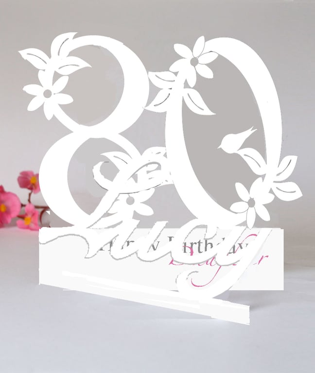 Personalised 80th 3D Birthday Card for a Grandma, Mum, Aunt etc