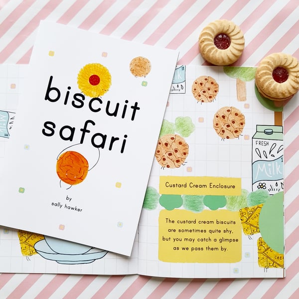 biscuit safari A5 colour poem zine, comic, book