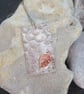 Oblong pendant in sterling silver with etched copper leaf - Image 2