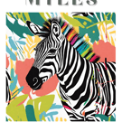 Personalised Colourful Zebra Print for a Nursery or Child's Bedroom.