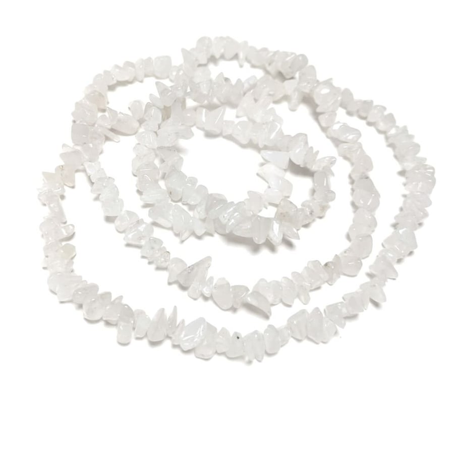 Snow Quartz White 5-8mm Smooth Chips, Grade A, Natural Authentic Madagascan Gems