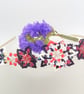 Beaded Floral Tiara With Red Black & White Beads, Prom Accessory - Image 4