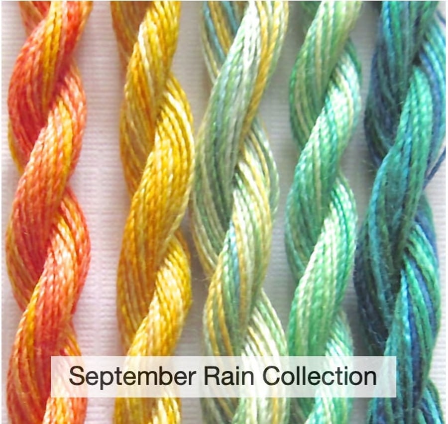 Fine Perle 16 Variegated Embroidery Thread - September Rain