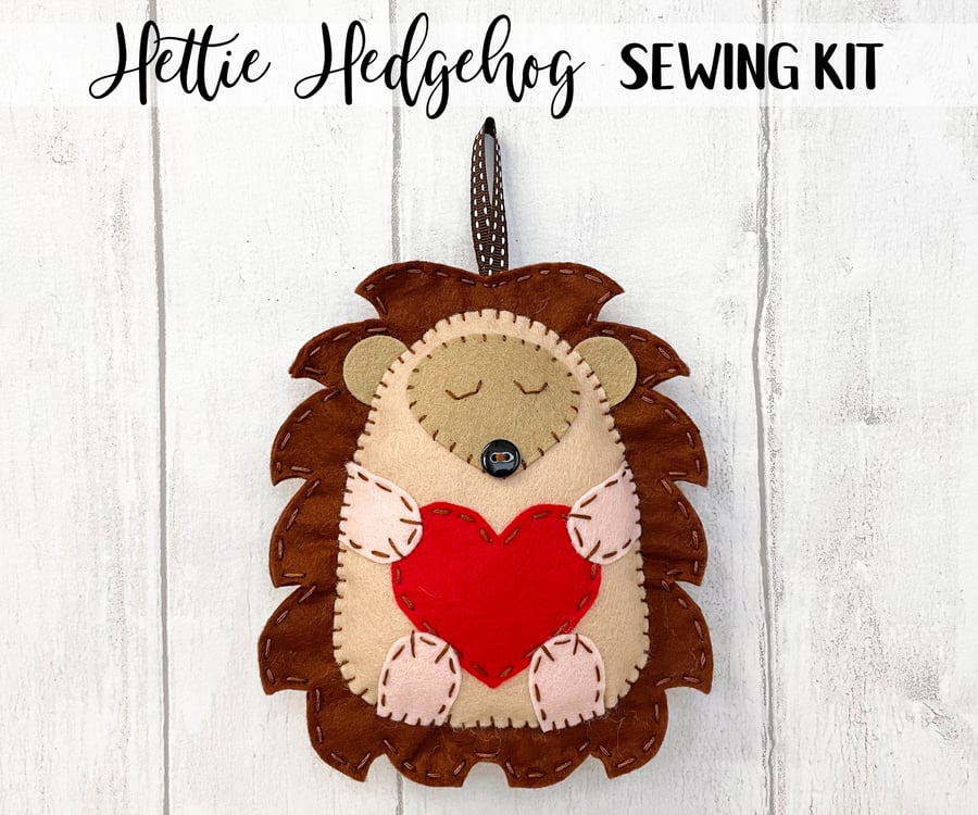 Hettie the Hedgehog Felt Sewing Kit - Includes everything you need