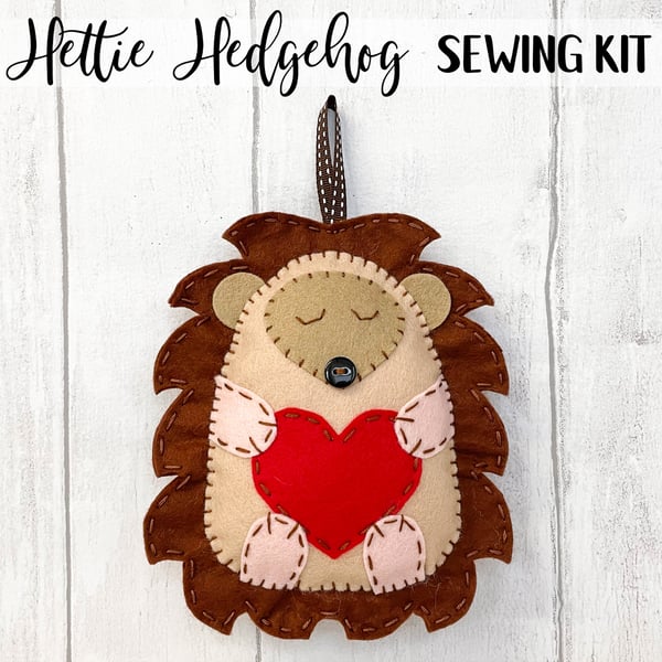 Hettie the Hedgehog Felt Sewing Kit - Includes everything you need