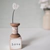Clay Heart on a Teeny Vintage Bobbin 'love'