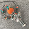 “Tangerine Teal Angel”  pendant necklace