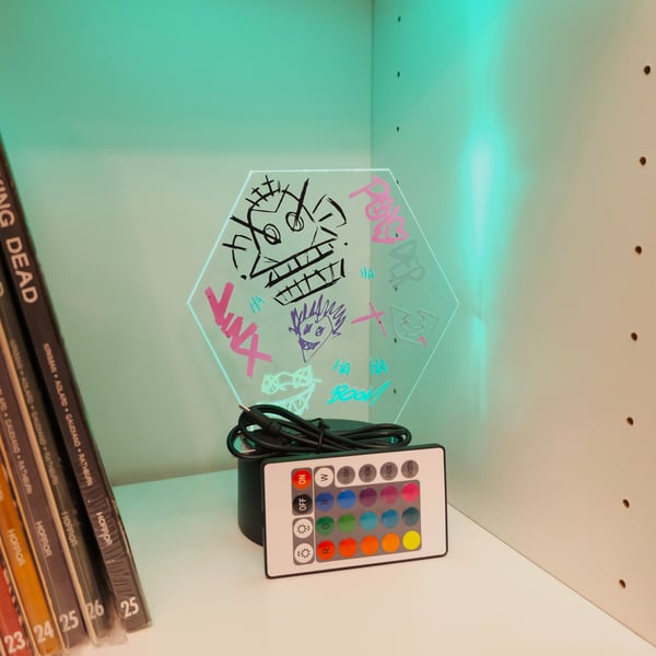 Arcane Graffiti inspired LED Lamp 