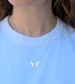 Sterling Silver Butterfly Necklace with Aquamarine - JBJ2060 - Image 3