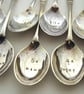 Twelve Days coffeespoon set, handstamped vintage apostle spoons and sugar tongs - Image 5
