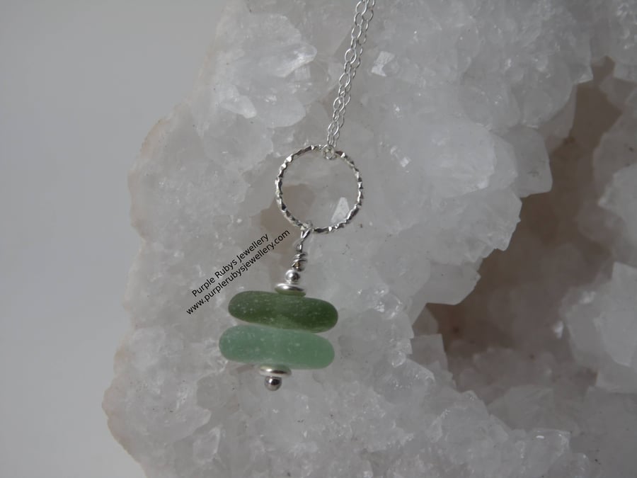 Portreath Dainty Cornish Sea Glass Stack Necklace N614