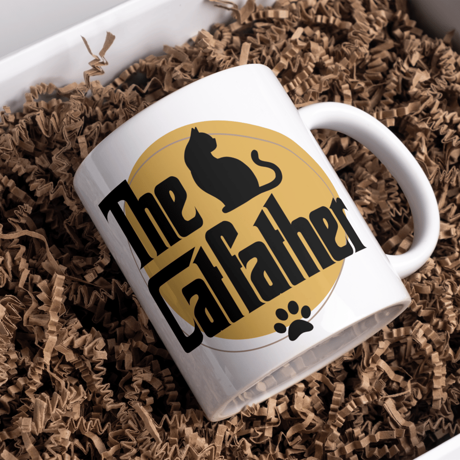 The Catfather Mug - For Cat Dads, Cat Lover's Gift, Funny Cat Parent Present 
