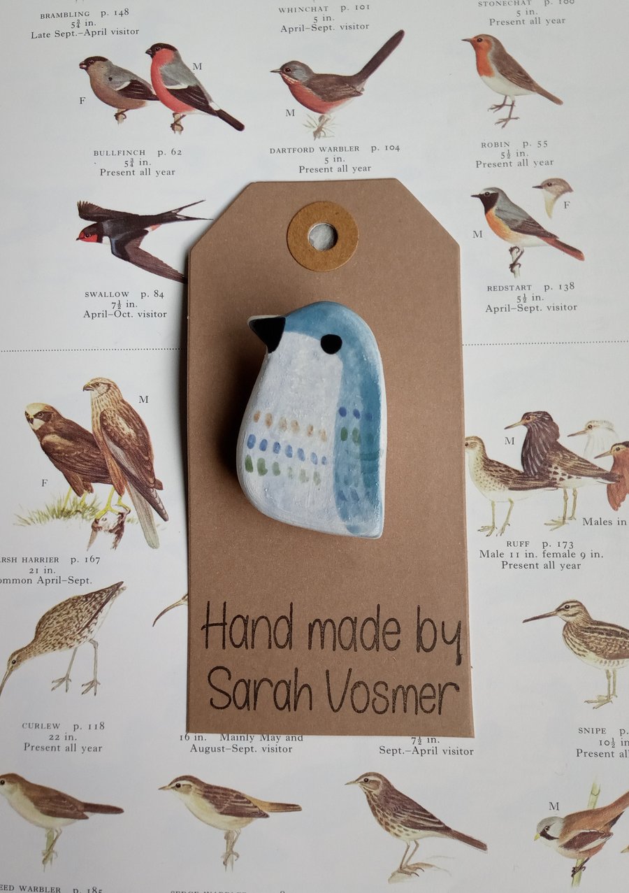 Ceramic Bird Brooch