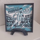 Lionel Messi 3D HueForge Framed Print - 8 x 6.5 Inch - Stand Included