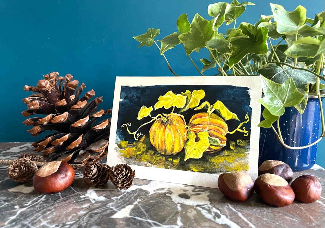 Pack of four 'Pumpkins' greeting cards 