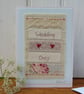 Hand-stitched, pretty little card with applique heart and Liberty fabrics - Image 1