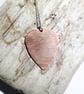 Hammer Textured Copper Plectrum Pendant Necklace - UK Free Post - Image 2