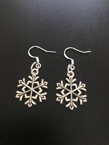 snowflake charm hook earrings
