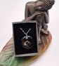 Pisces Fused Glass Pendant with Real Platinum Lustre Symbol