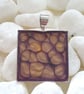 Hand Painted Purple Resin Pendant Necklace - Purple and Gold Square Design