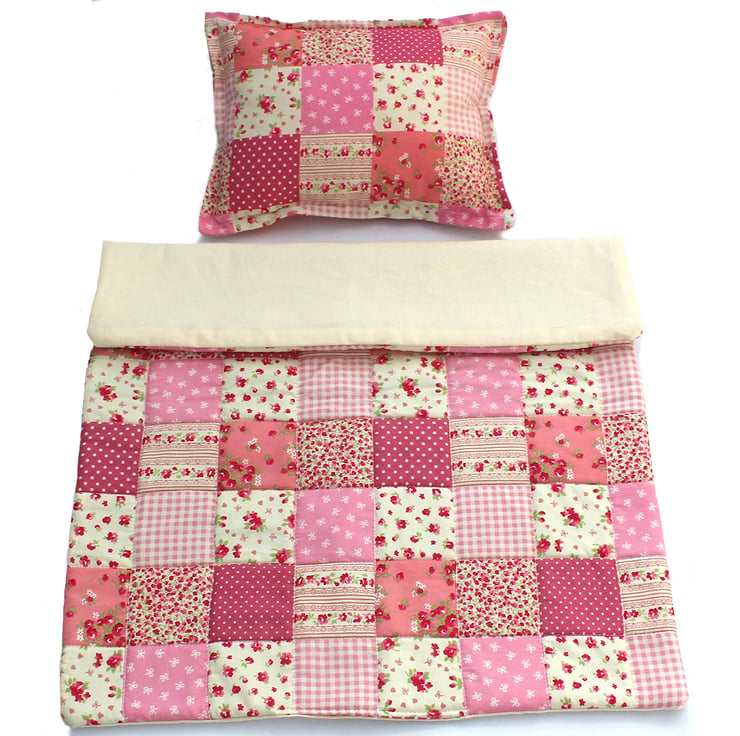 Dolls quilt and clearance pillow set