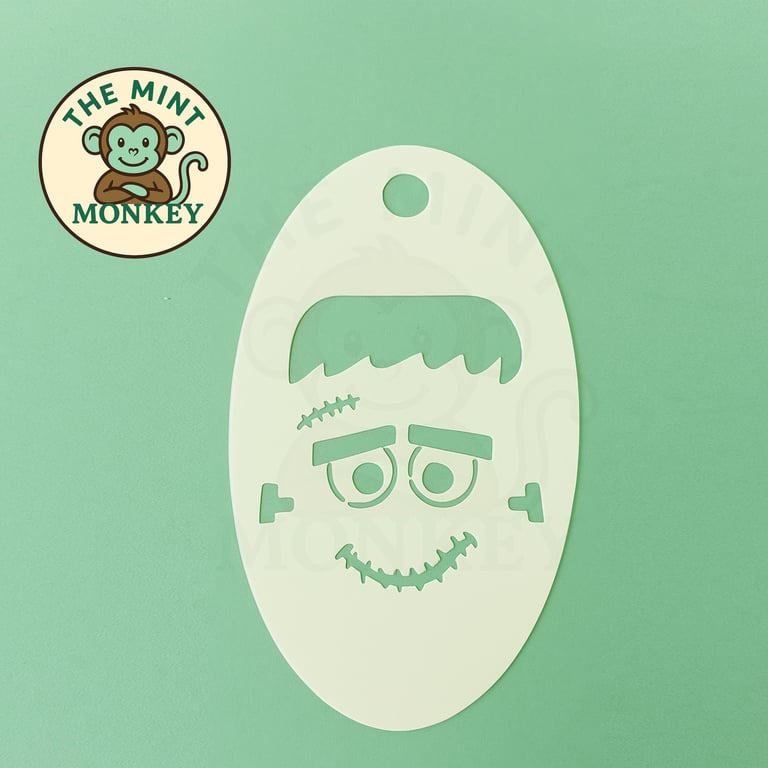 Frankenstein - Face Paint Stencil - Kids Party - Reusable - cake decorating