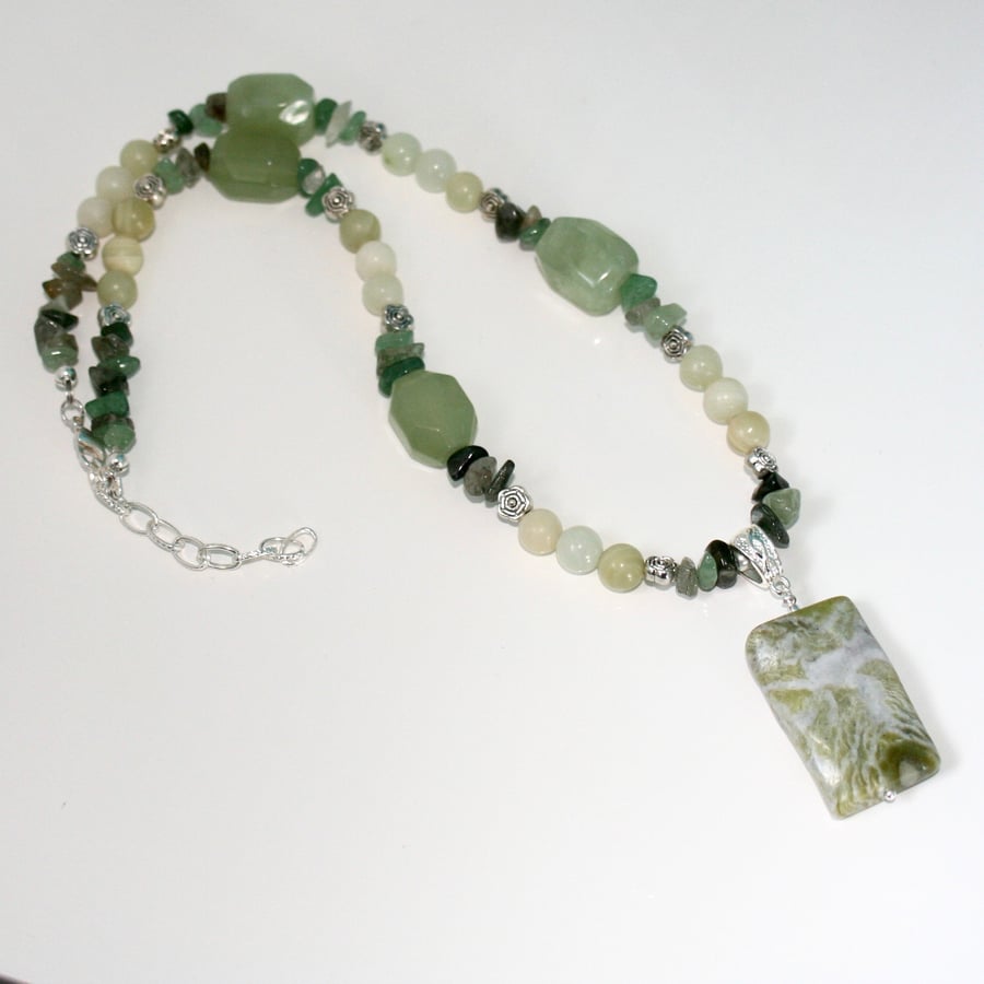 Spring greens necklace