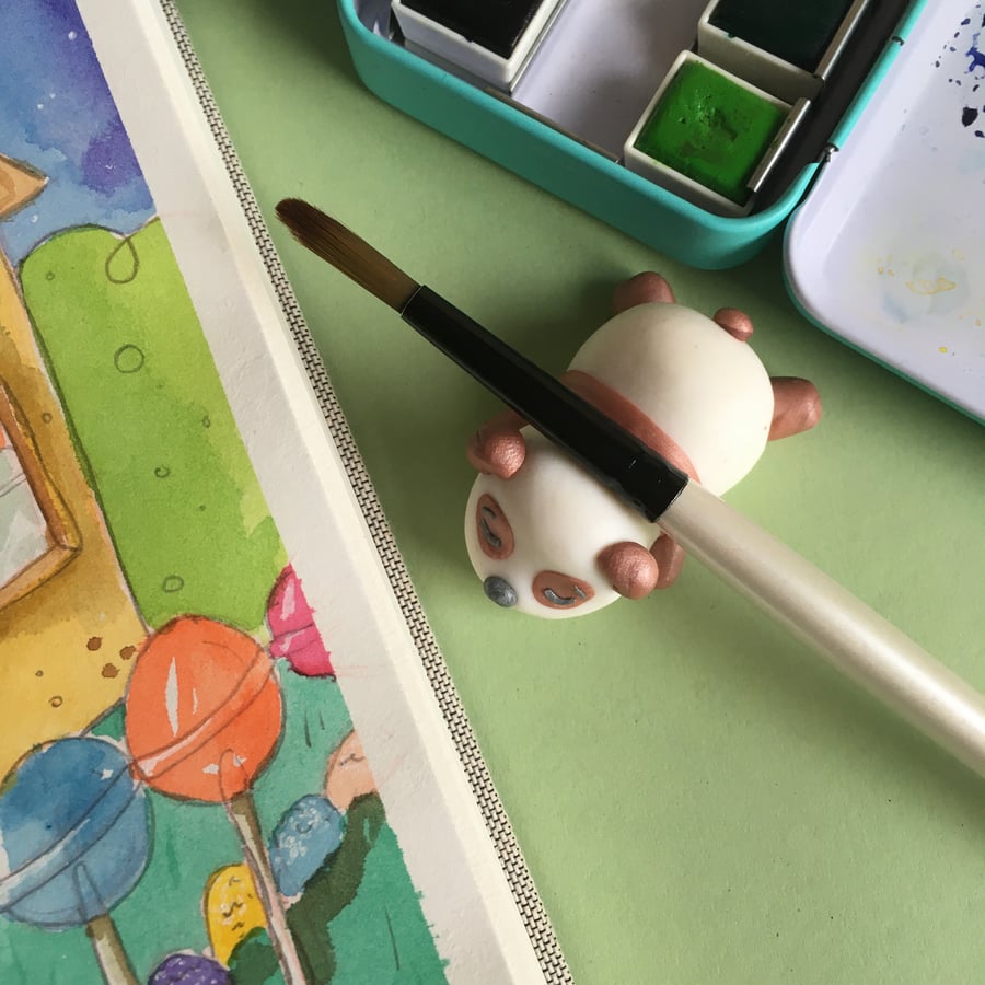 Brush, Pen, Pencil rest, holder. Panda Bear 