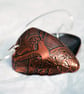Crow Triangle Shape Copper and Silver Earrings - Image 1