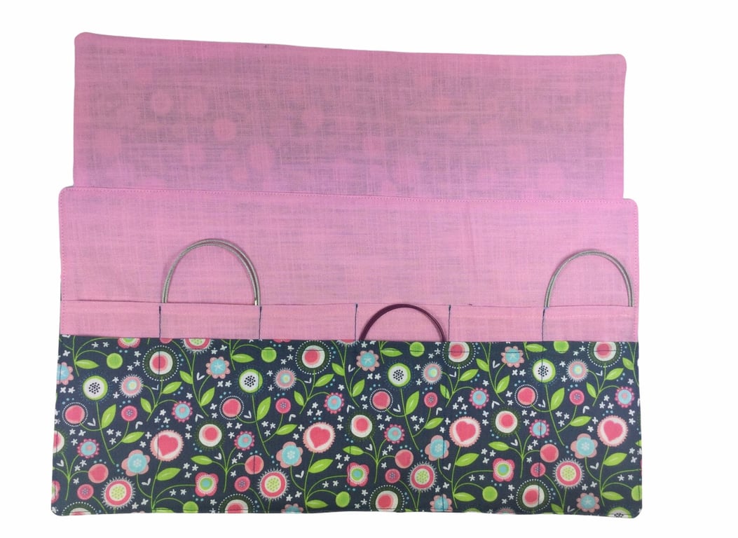 Circular needle case, floral needle case, fixed circular case, sock needles case