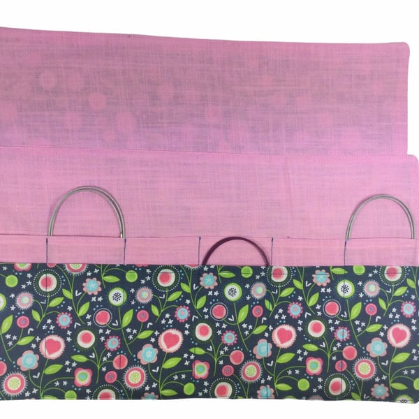 Circular needle case, floral needle case, fixed circular case, sock needles case