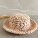 Crochet new born baby sun hat, handmade cotton summer sun hat