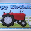 Handmade 3D red or green tractor and farm animals  Birthday Card,Grandson, 