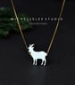 Mountain Opal Goat Necklace with 925 Sterling Silver Chain
