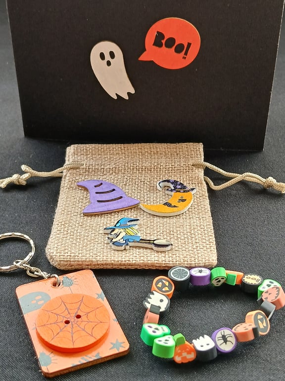 Handmade Halloween bracelet and keyring