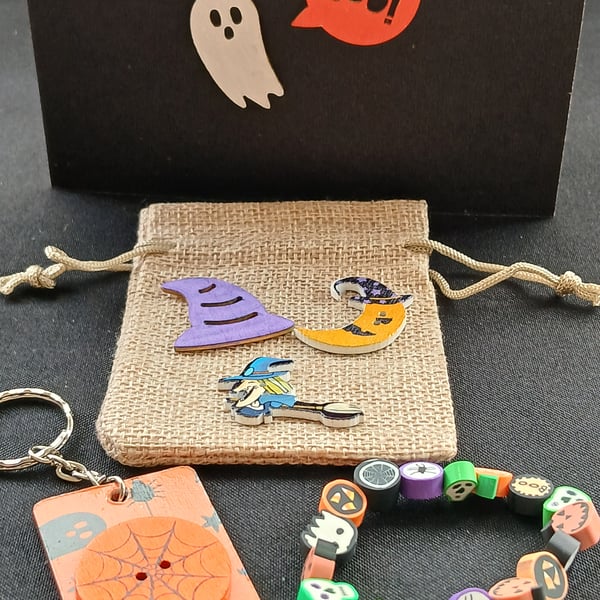 Handmade Halloween bracelet and keyring
