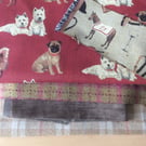 Pug Dog Horse Tweed Brown Red PInk DIY Patchwork Cushion Bag Fabric Craft Pack